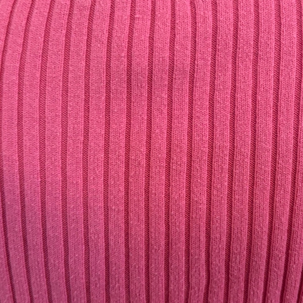 Y2K 2000s Eagle’s Eye Pink Coquette V-Neck Ribbed Sweater Knit Top - Medium - Picture 10 of 16